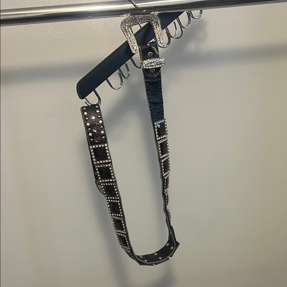 Black and Silver Studded Women's Belt